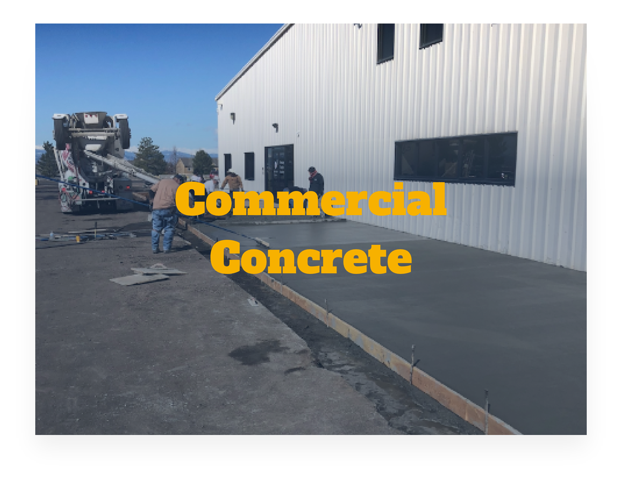 commercial concrete pour outside large warehouse