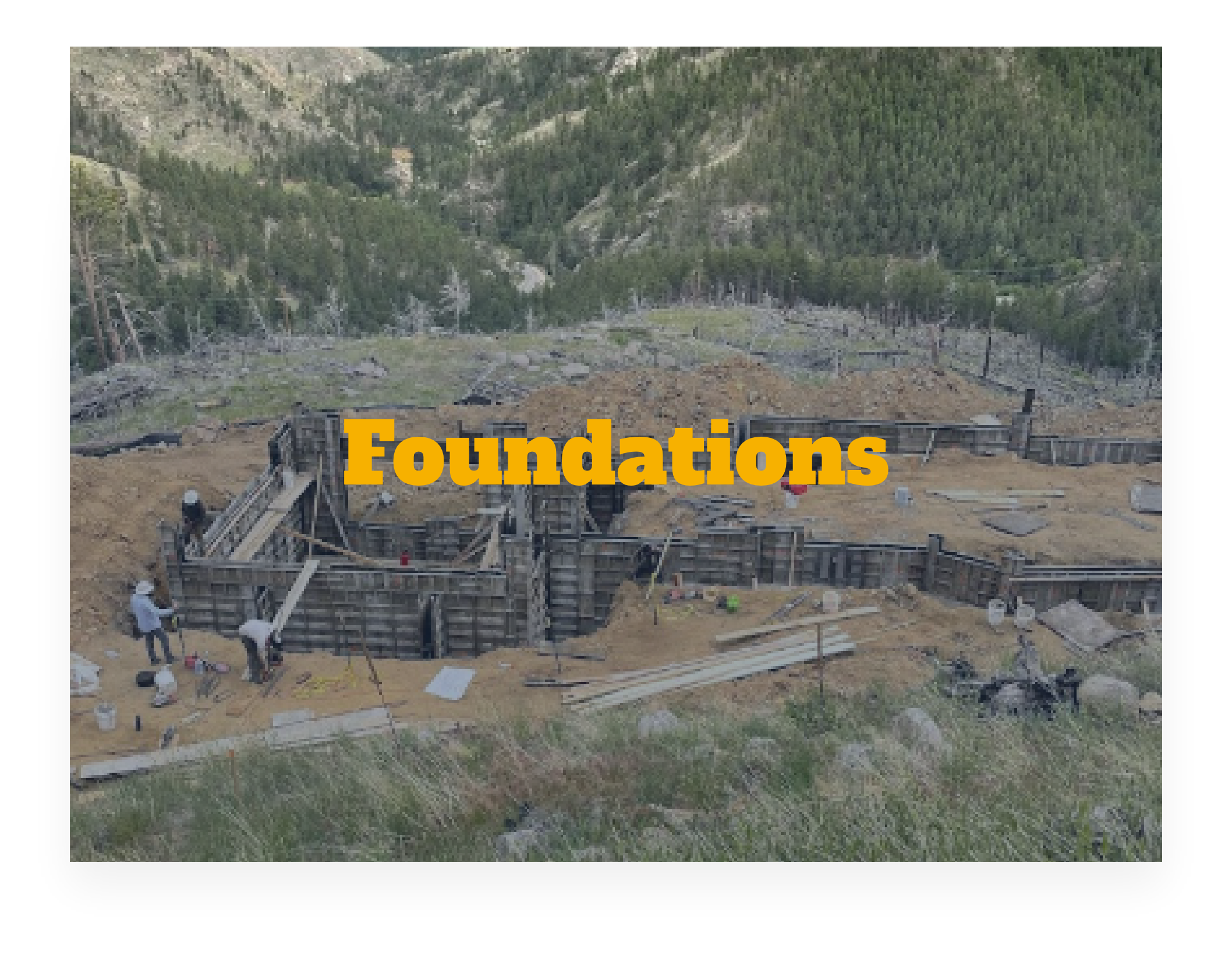 Foundation for large building in mountains