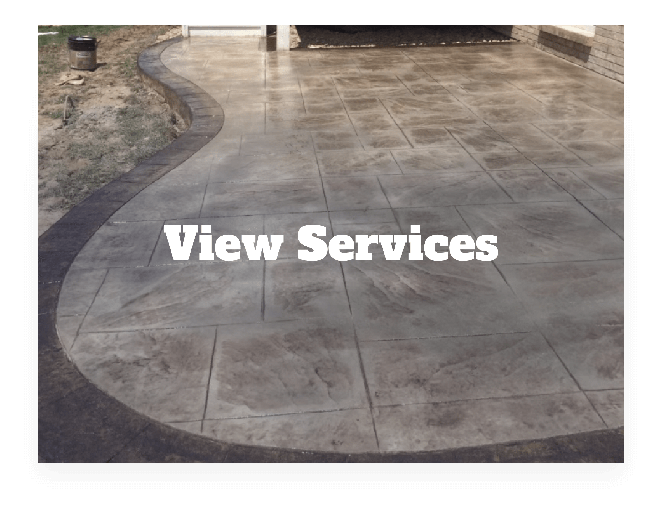 Multi Colored stamped backyard concrete patio